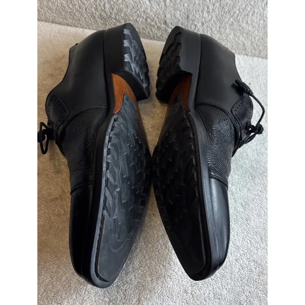 Mezlan Deerskin Ghillie Derby Shoes Black Men Size 11 M (S20069)